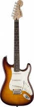 Squier By Fender Standard Stratocaster Table Erable Flame Amber Transparent