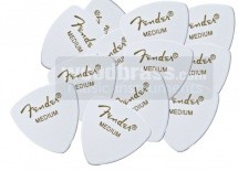 Fender Pack De 12 Mediators Forme 346 Blancs Moyen Medium