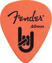 Fender Pack De 12 Mediators Rock-on! Touring Forme 351 Thin Fin Medium Moyen .60 Mm Orange