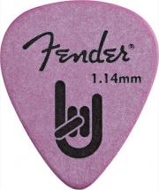 Fender Pack De 12 Forme Mediators Rock-on! Touring Forme 351 Extra Heavy Tres Dur 1.14 Mm Violet