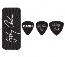 Dunlop Jcpt03m Boite En Metal De 6 Mediators Motif Johnny Cash Signature