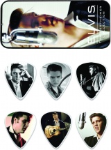 Dunlop Eppt03 Boite En Metal De 6 Mediators Motif Elvis Presley Wertheimer Collection