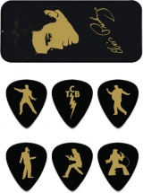 Dunlop Eppt04 Boite En Metal De 6 Mediators Motif Elvis Presley Portrait