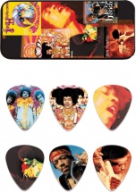 Dunlop Jh-pt08h Boite En Metal De 6 Mediators Motif Jimi Hendrix Montage