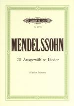 Mendelssohn Felix - 20 Songs - Medium Voice And Piano