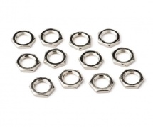 Fender Amplifier Jack Nuts, Hex 7/16 - 20 X 1/8, Nickel (par 12)