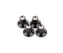 Fender Black/silver Skirted (1-10) Push-on Amplifier Knobs, Black (jeu De 4 Cordes)