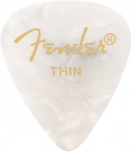 Fender Médiators Premium Forme Standard, Thin, White Moto, Par 12