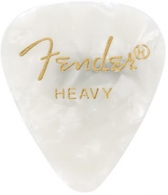 Fender Médiators Premium Forme Standard, Heavy, White Moto, Par 12