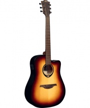 Lag Tramontane 70 Dreadnought Cutaway Electro Brown Burst