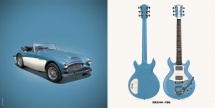 Guitare Electrique Lag Roxane Racing Bedarieux 2000 Vintage Blue Vintage Blue Bigsby