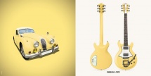 Guitare Electrique Lag Roxane Racing Bedarieux 2000 Vintage Yellow Bigsby