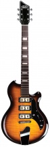 Supro Hampton Guitar Flame Maple Tobacco Sunburst