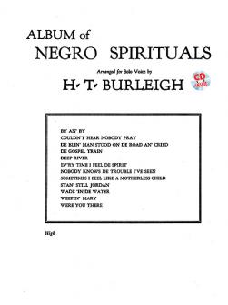 Album of Negro Spirituals: High Voice (CD) Harry T. Burleigh and Alfred Publishing