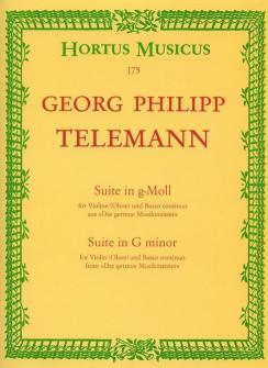 Barenreiter Telemann G.p. - Suite Fur Violine Oder Oboe Und Basso Continuo G-moll Twv 41:g4