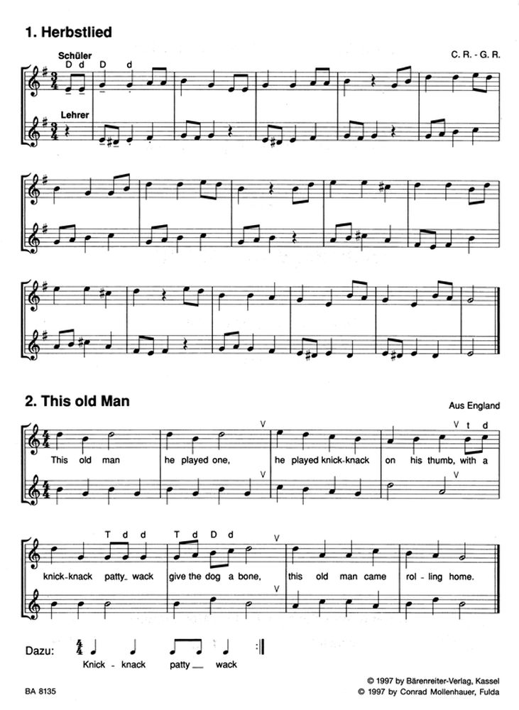 Sheet music: Minka (2-part, Piano)