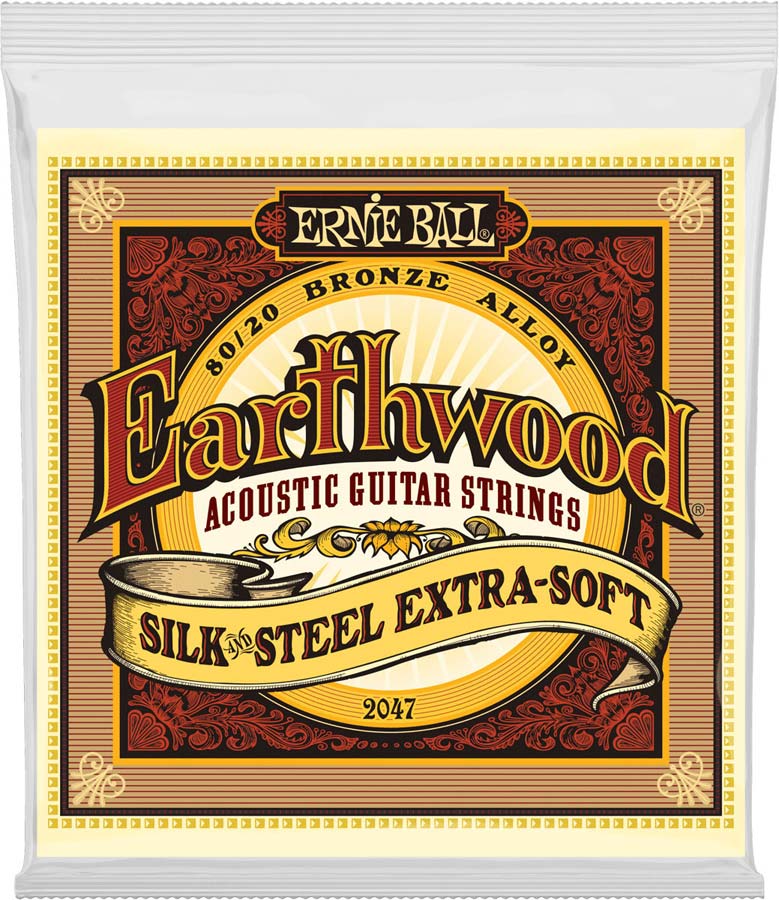 ERNIE BALL 2047 EARTHWOOD SILK STEEL EXTRA SOFT 10-50