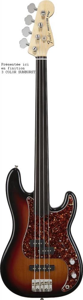 Tony Franklin Precision Bass - Fretless - Touche Ebene- 3 Color Sunburst pour 2075