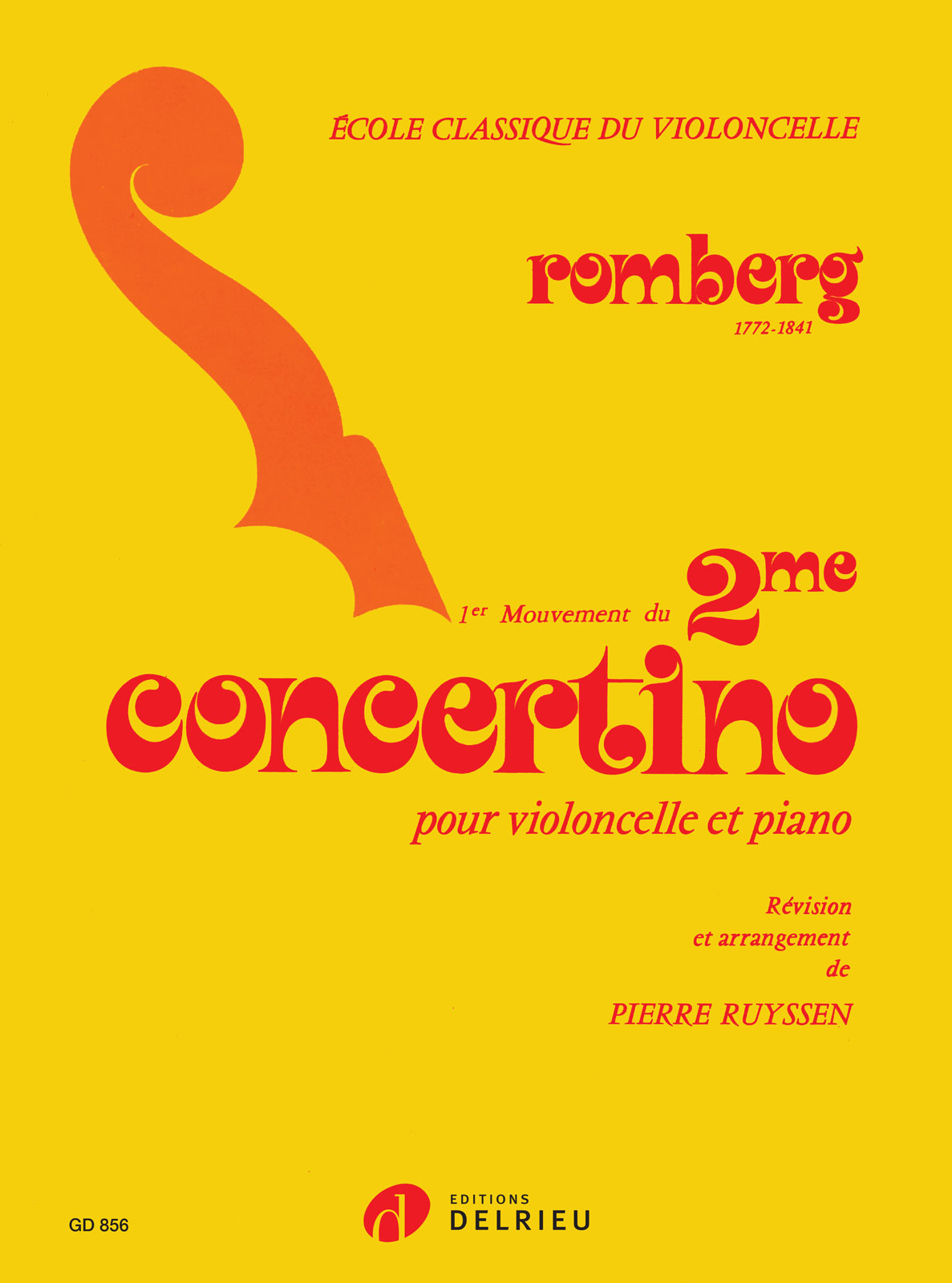 EDITION DELRIEU ROMBERG BERNHARD-HEINRICH - CONCERTINO N°2 EN SOL MAJ. - VIOLONCELLE, PIANO