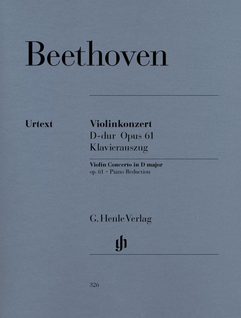 HENLE VERLAG BEETHOVEN L.V. - CONCERTO D MAJOR OP. 61 FOR VIOLIN AND ORCHESTRA
