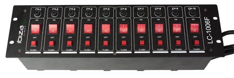 10-ch Lighting Box Switches+flash, 19 Rack pour 75