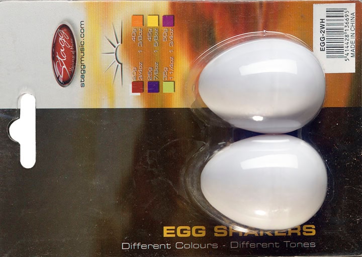 Paire Shaker Oeuf Plastique Egg-2 Wh pour 2