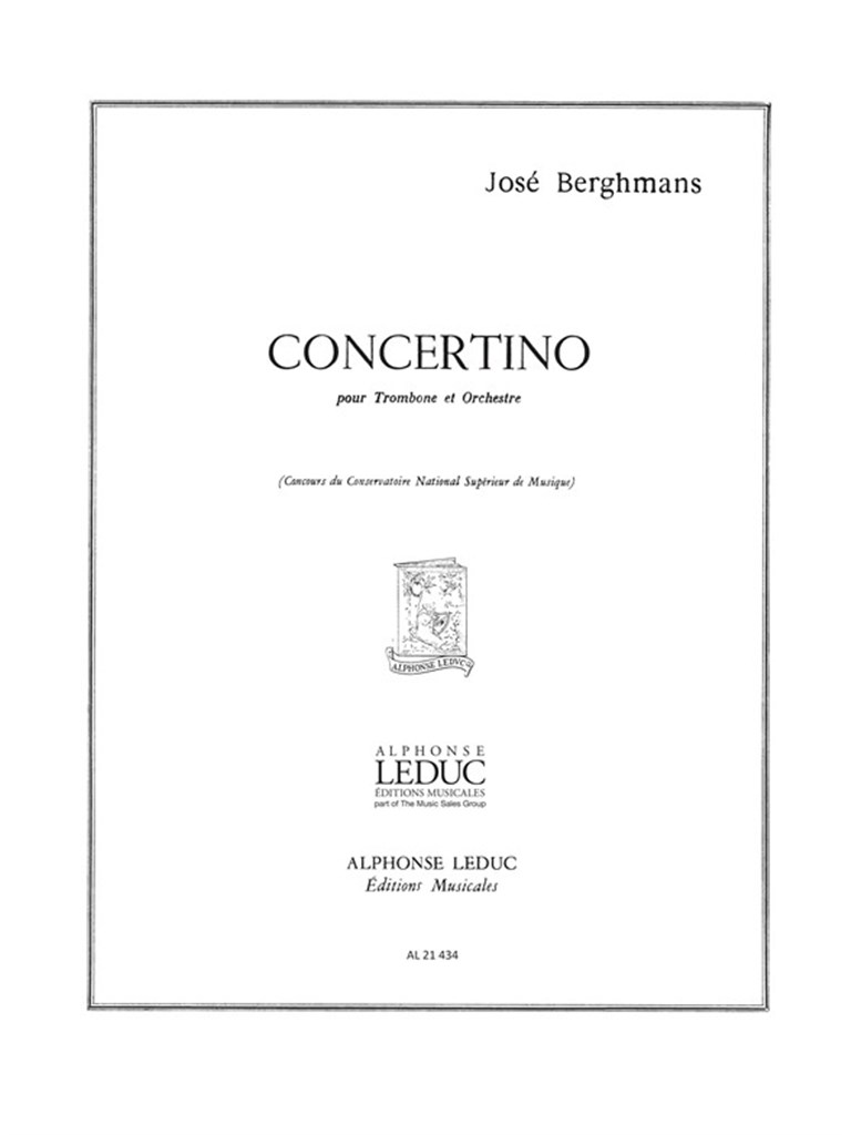 LEDUC BERGHMANS JOSE - CONCERTINO - TROMBONE & PIANO