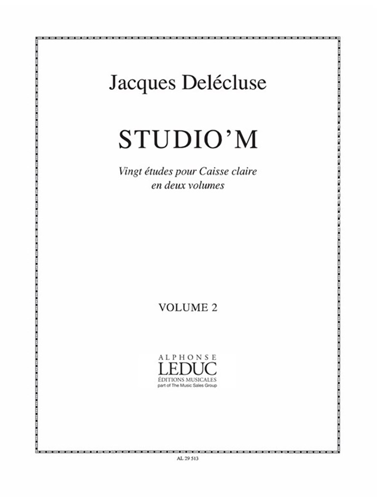 LEDUC DELECLUSE JACQUES - STUDIO'M VOL.2 - 20 ETUDES POUR CAISSE CLAIRE 