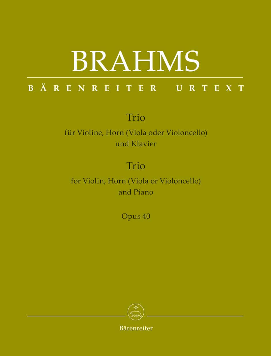 BARENREITER BRAHMS J. - TRIO OP.40 - VIOLIN, HORN AND PIANO