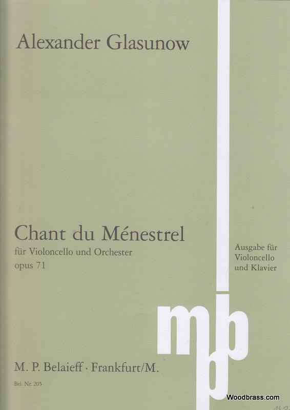 BELAIEFF GLASUNOW ALEXANDER - CHANT DU MENESTREL OP.71 