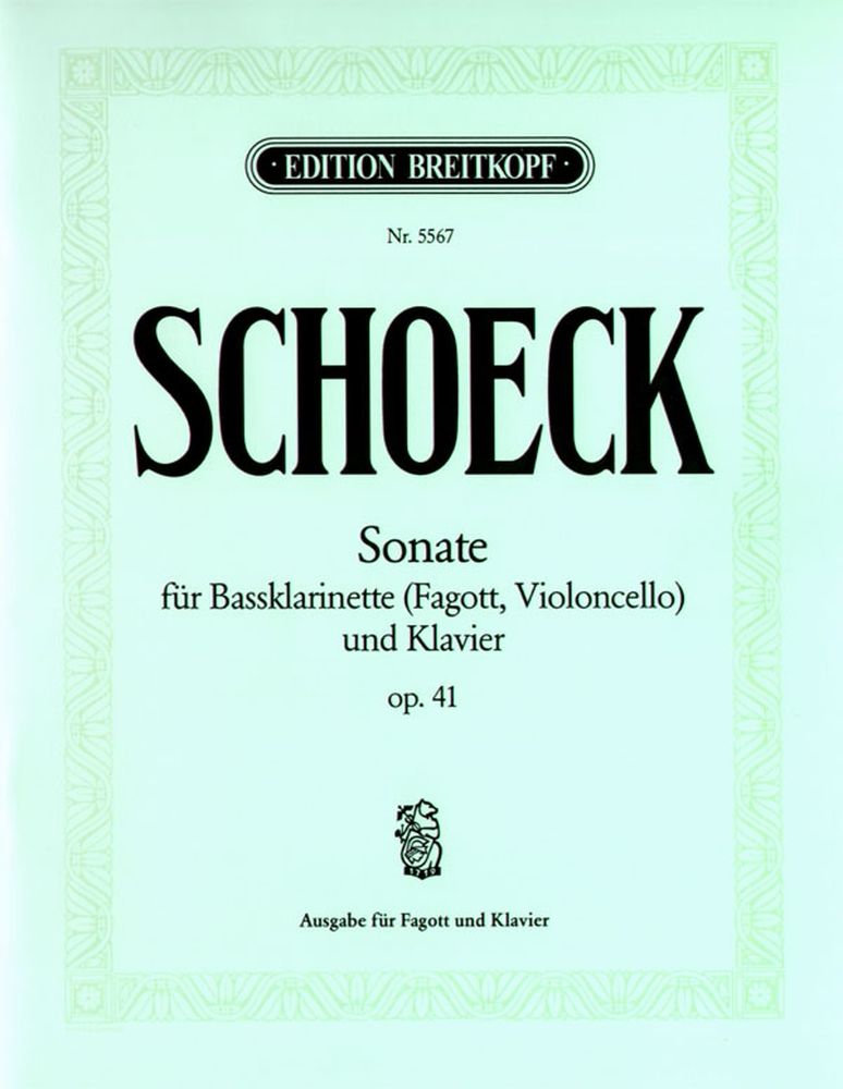 EDITION BREITKOPF SCHOECK O. - SONATE OP. 41