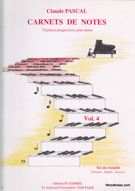 COMBRE PASCAL CLAUDE - CARNETS DE NOTES VOL.4 - PIANO