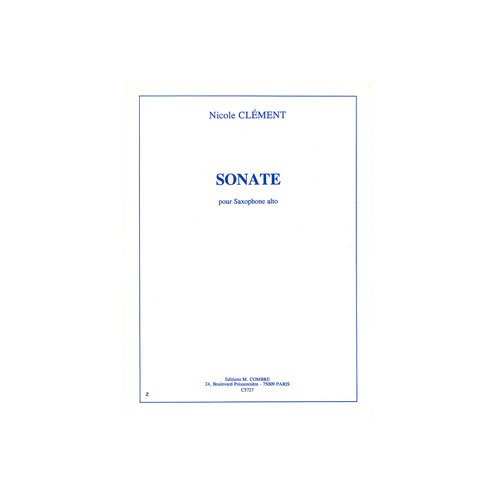 COMBRE CLEMENT NICOLE - SONATE - SAXOPHONE ALTO
