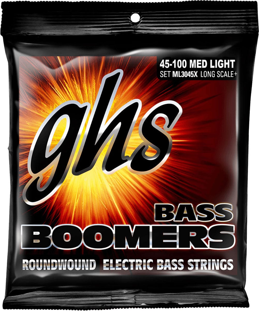 GHS ML3045X BOOMERS ROUND STEEL MEDIUM LIGHT EXTRA LONG SCALE SET 45-100