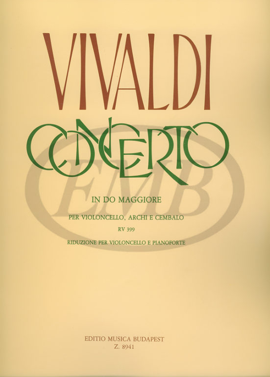 EMB (EDITIO MUSICA BUDAPEST) VIVALDI - CONCERTO IN DO MAGGIORE - CELLO AND PIANO