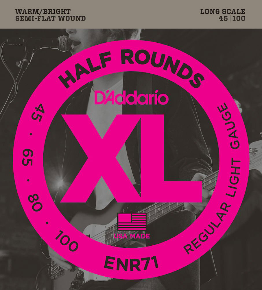 D'ADDARIO AND CO ENR71 HALF ROUNDS LONG SCALE REGULAR LIGHT 45-100