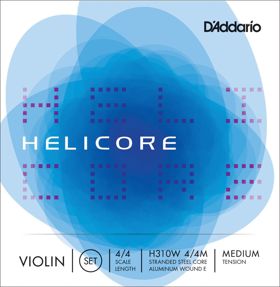 D'ADDARIO AND CO 4/4 HELICORE VIOLIN STRING SET WITH WOUND E SCALE MEDIUM TENSION