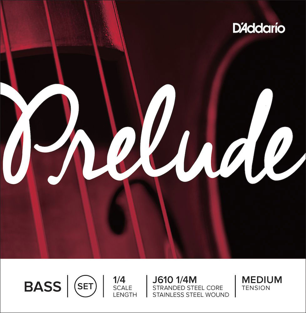 D'ADDARIO AND CO SET OF STRINGS FOR DOUBLE BASS PRELUDE NECK 1/4 TENSION MEDIUM