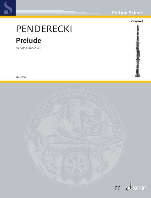 SCHOTT PENDERECKI K. - PRELUDE - Bb CLARINET
