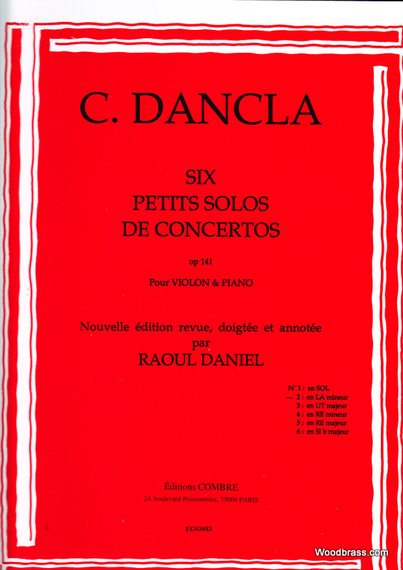 COMBRE DANCLA CH. - PETIT SOLO DE CONCERTO OP. 141 N° 2 EN LA MINEUR - VIOLON ET PIANO