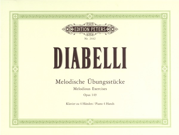 EDITION PETERS DIABELLI ANTON - MELODIC EXERCISES OP.149 - PIANO 4 HANDS