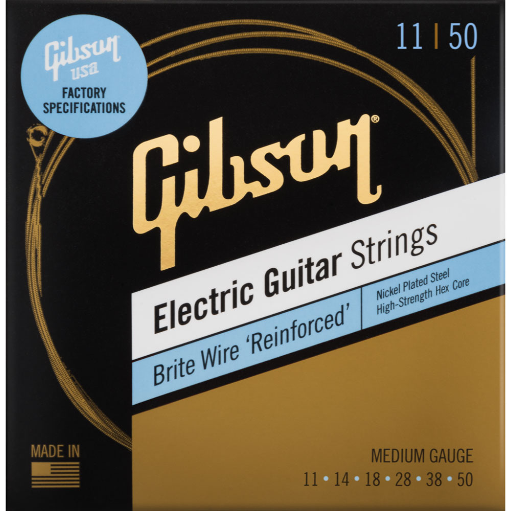 GIBSON ACCESSORIES FACTORY SPEC STRINGS BRITE WIRE 'REINFORCED' ELECTRIC GUITAR MEDIUM