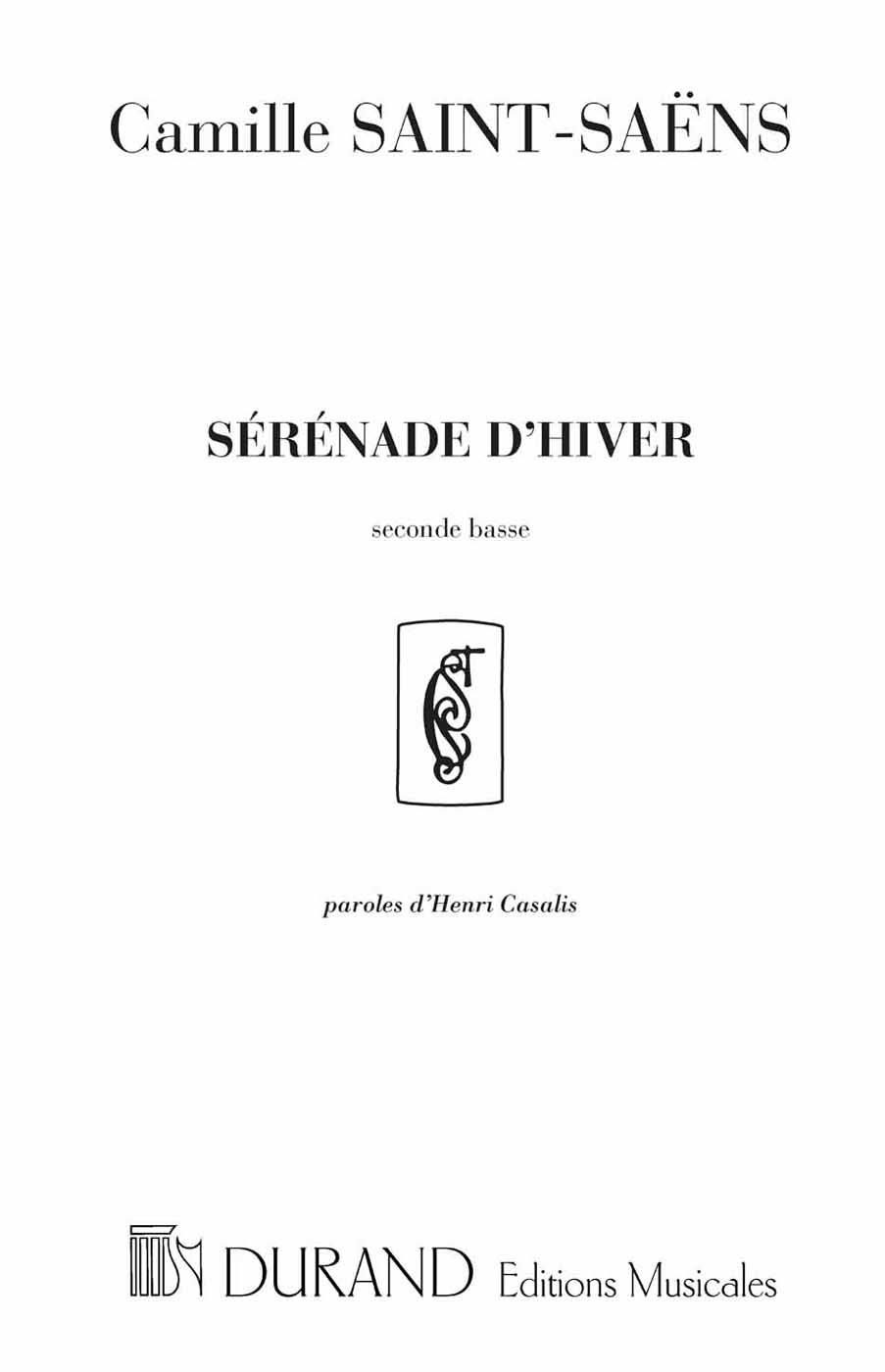 DURAND SAINT-SAENS C. - SERENADE D'HIVER - BASSE 2