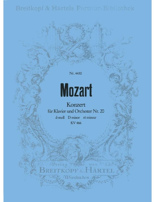 EDITION BREITKOPF MOZART WOLFGANG AMADEUS - KLAVIERKONZERT 20 D-MOLL KV466 - PIANO, ORCHESTRA