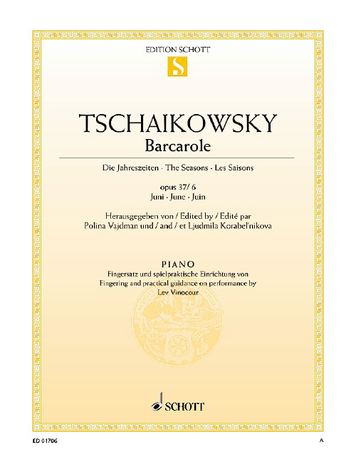 SCHOTT TCHAIKOVSKY PETER ILJITSCH - THE SEASONS OP. 37/2 - PIANO