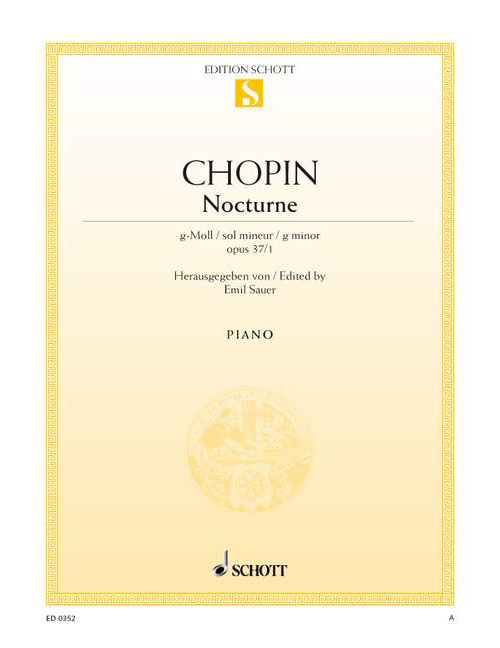 SCHOTT CHOPIN FREDERIC - NOCTURNE G MINOR OP. 37/1 - PIANO
