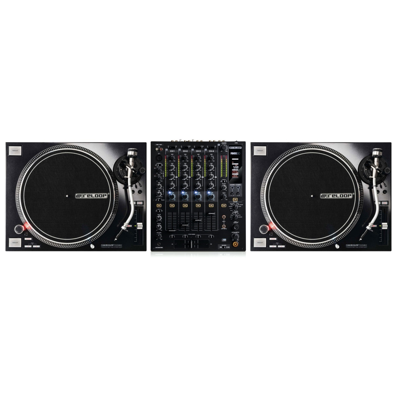 RELOOP DJ VINYL DJ PACK: RP 7000 MK2 SCHWARZ + RMX 60 DIGITAL
