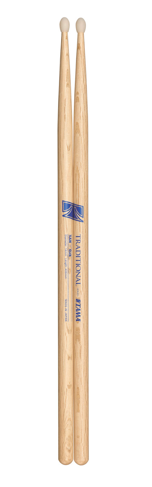 TAMA 5AN - TRADITIONAL SERIES - DRUMSTICK JAPANESE OAK - 14MM - SMALL TIP NYLON OVALE 