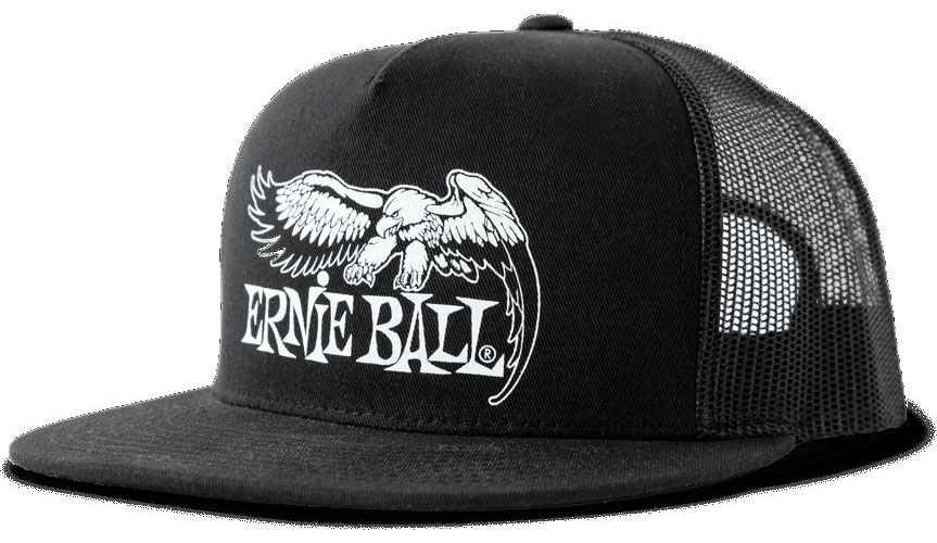 ERNIE BALL BLACK WITH WHITE EAGLE LOGO HAT