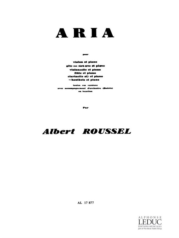 LEDUC ROUSSEL A. - ARIA - HAUTBOIS ET PIANO 
